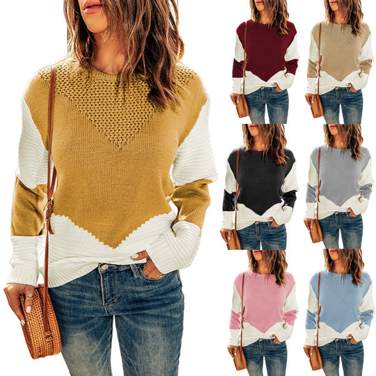 Damen Strickpullover mit geometrischem Design und angenehmer Passform EB