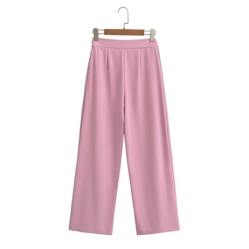 Damen Elegante, weite Palazzo-Hose aus fließendem Material mit elastischem Bund EB