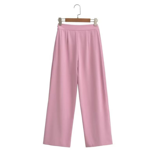 Damen Elegante, weite Palazzo-Hose aus fließendem Material mit elastischem Bund EB