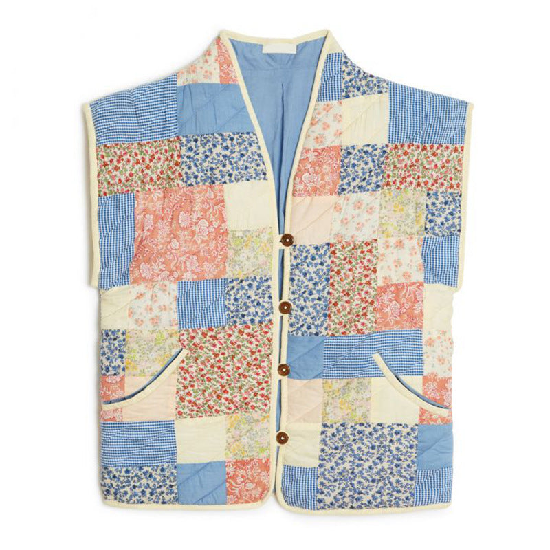 Damen Patchwork-Quilted Jacke EB
