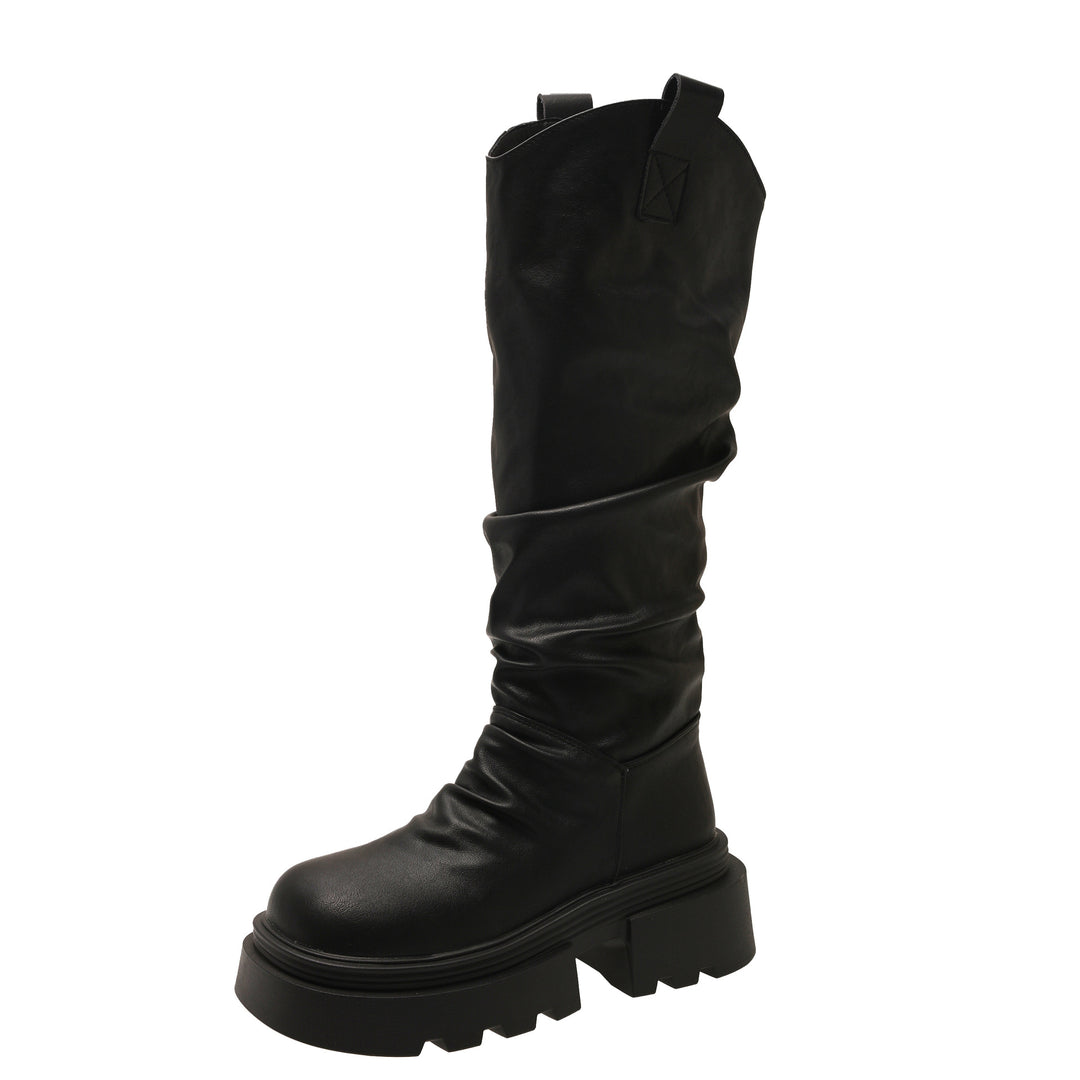 Damen Hohe Stiefel mit weichem Obermaterial und robuster Sohle EB