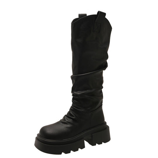 Damen Hohe Stiefel mit weichem Obermaterial und robuster Sohle EB