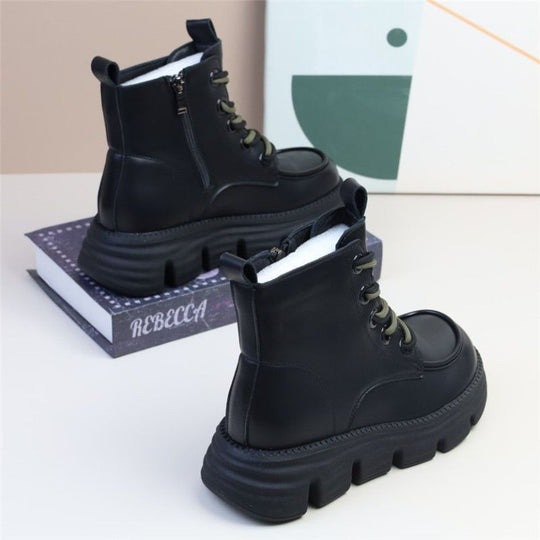 Damen Modische Winterstiefel mit dämpfender Profilsohle und seitlichem Reißverschluss EB