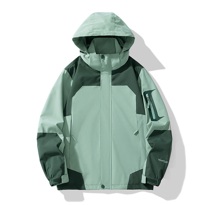 Herren winddichte Softshell-Outdoorjacke mit verstellbarer Kapuze, verschließbarer Ärmeltasche und atmungsaktiver Membran EB