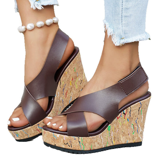 Damen Wedge-Sandalen mit komfortabler Korksohle und modischem Design EB