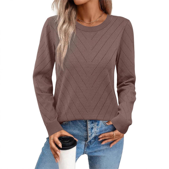 Damen eleganter gestreifter Pullover EB