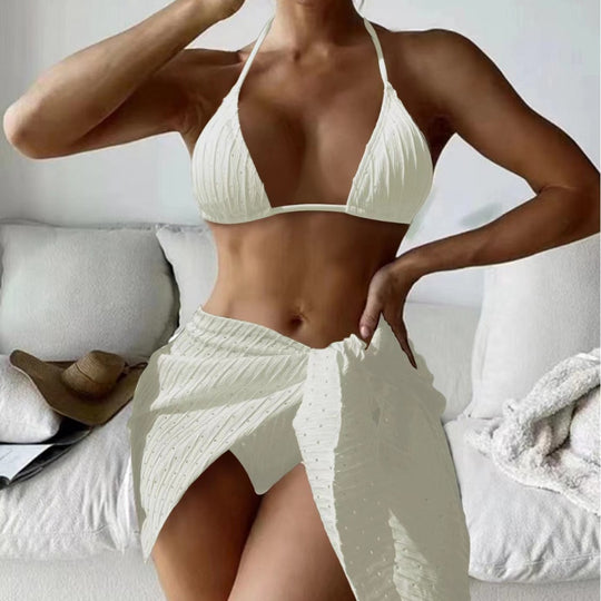 Damen Triangel-Bikini mit modischem Wickelrock und eleganten Details EB