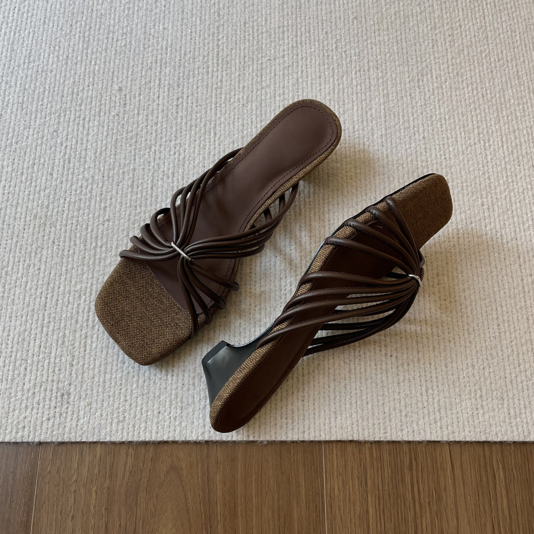 Damen Sandalen mit elegantem Flecht-Design und komfortablem Plateau EB