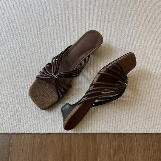 Damen Sandalen mit elegantem Flecht-Design und komfortablem Plateau EB