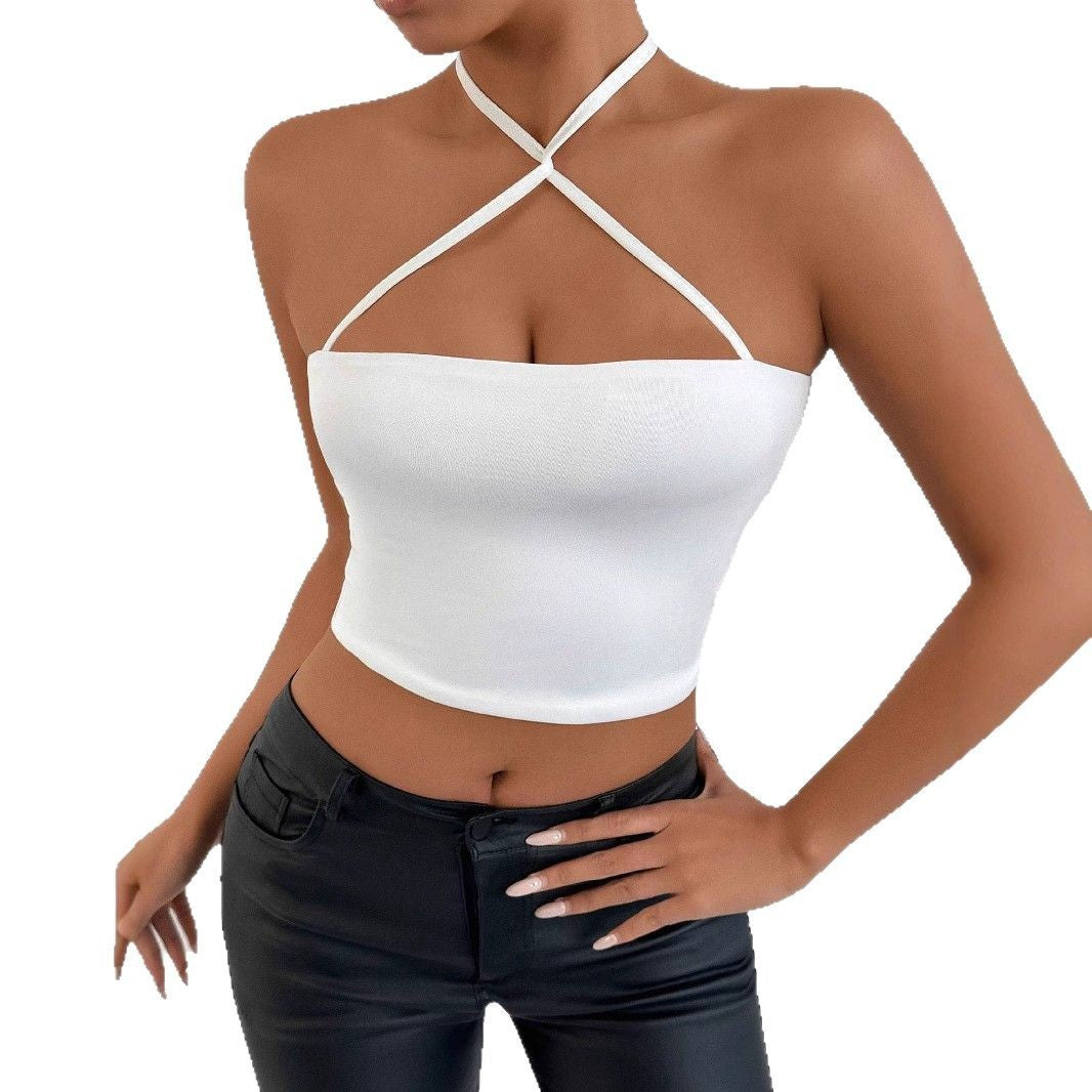 Damen Crop-Top mit raffiniertem Kreuzträger-Design EB