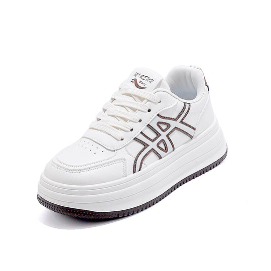 Damen Modische Sneakers mit hohem Plateau und eleganter Naht EB