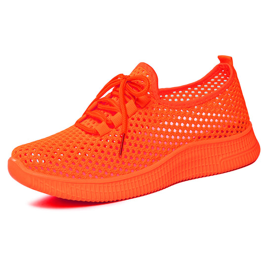 Damen nan atmungsaktiver Mesh-Slip-On Sneaker mit elastischer Schnürung und flexibler Profilsohle EB