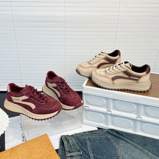 Damen Komfortable Sneakers mit robustem Sohlenprofil und atmungsaktiver Obermaterialstruktur EB