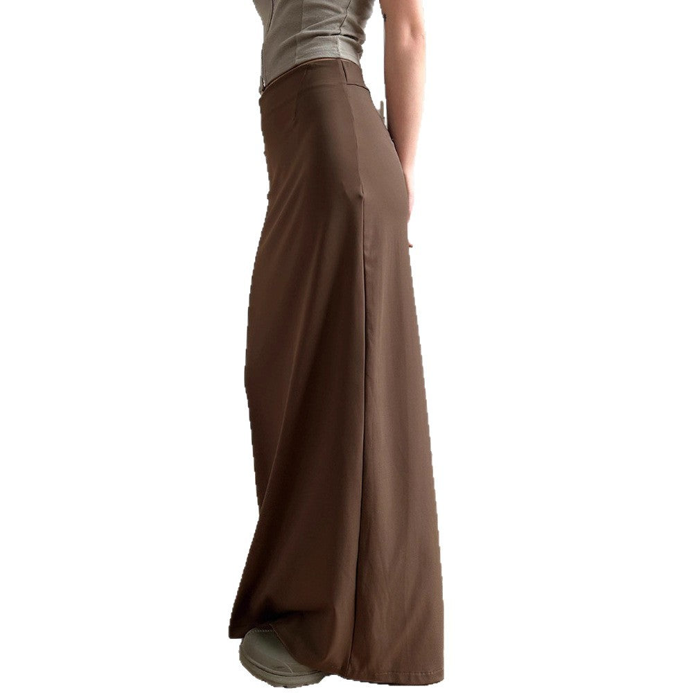 Damen nan taillierter Maxirock mit hohem Bund, geradem Fall und seitlichem Schlitz EB