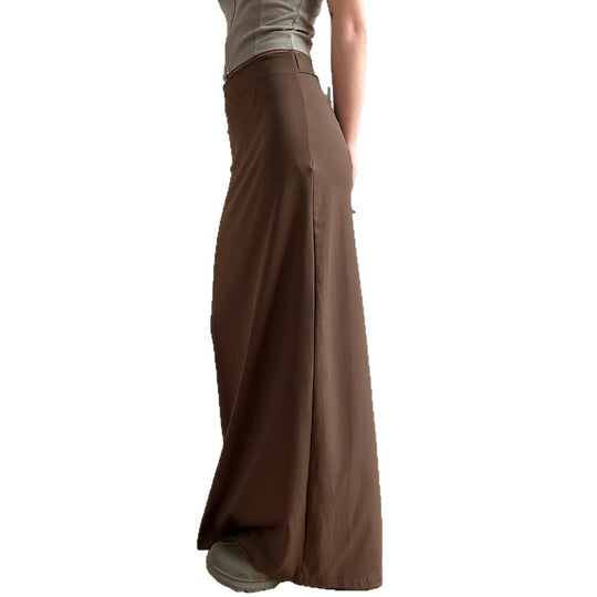 Damen nan taillierter Maxirock mit hohem Bund, geradem Fall und seitlichem Schlitz EB