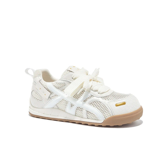 Damen Atmungsaktive Freizeit-Sneaker mit trendigem Mesh-Obermaterial und verspieltem Schnürdesign EB
