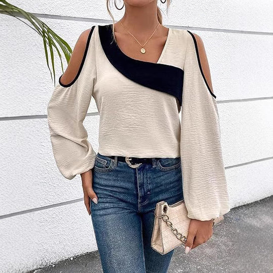 Damen Designer-Top mit Cut-Out-Ärmeln EB