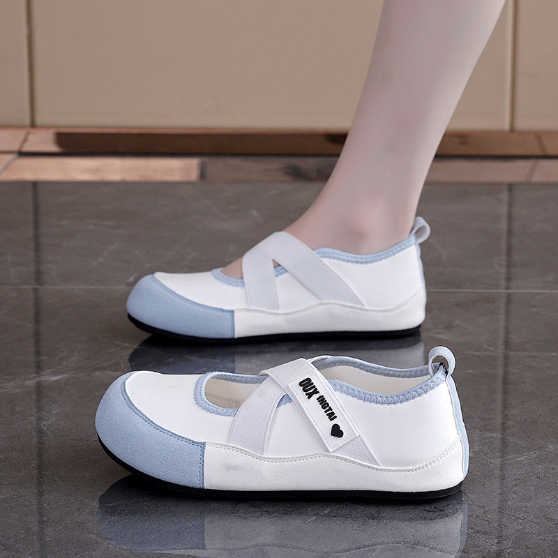 Damen Ballerinas mit Kreuzriemen und rutschfester Sohle EB