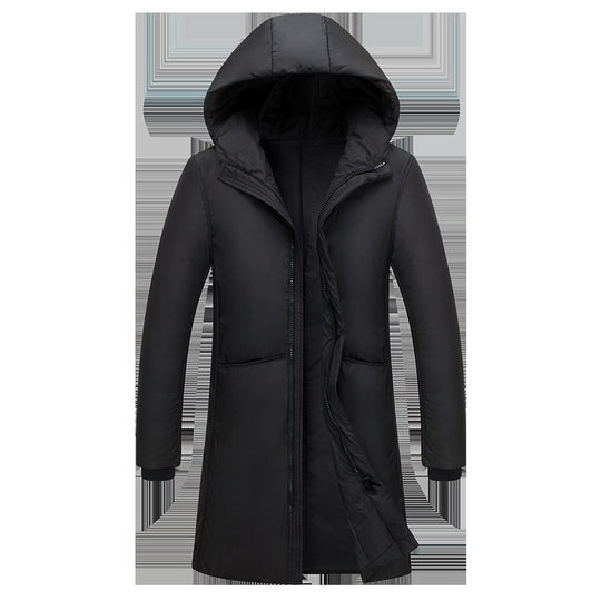 Damen lange Steppjacke mit großzügiger Kapuze und praktischen Taschen EB