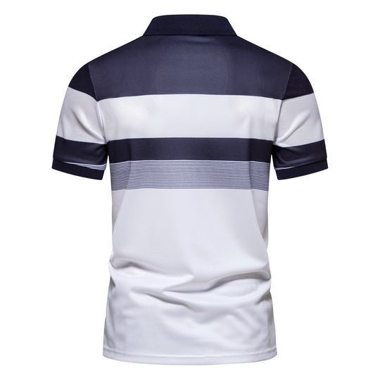 Herren Poloshirt mit modernem Streifenmuster und atmungsaktiven Eigenschaften EB