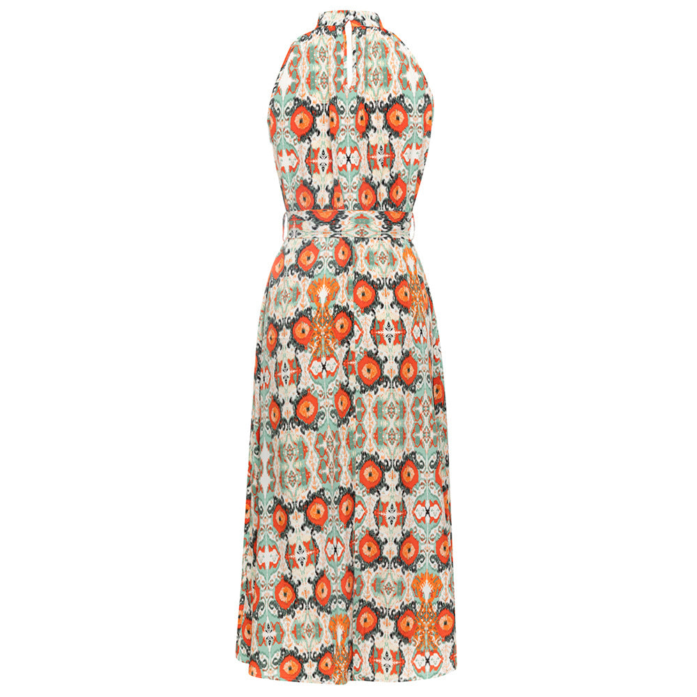 Damen Midikleid mit floralen Mustern und schickem Wickeldesign EB