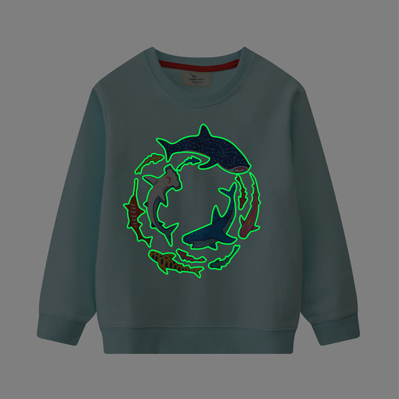Jungen Sweatshirt mit farbenfrohem Haifisch-Motiv EB
