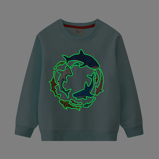 Jungen Sweatshirt mit farbenfrohem Haifisch-Motiv EB