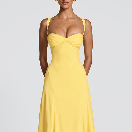 Damen Elegantes und figurbetontes Abendkleid mit drapierten Cups EB