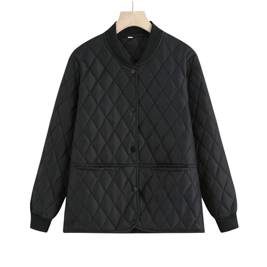 Damen gesteppte Übergangsjacke mit praktischen Taschen und elastischen Bündchen EB