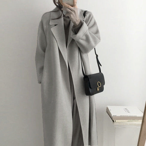 Damen eleganter und lässiger Trenchcoat mit großem Revers EB