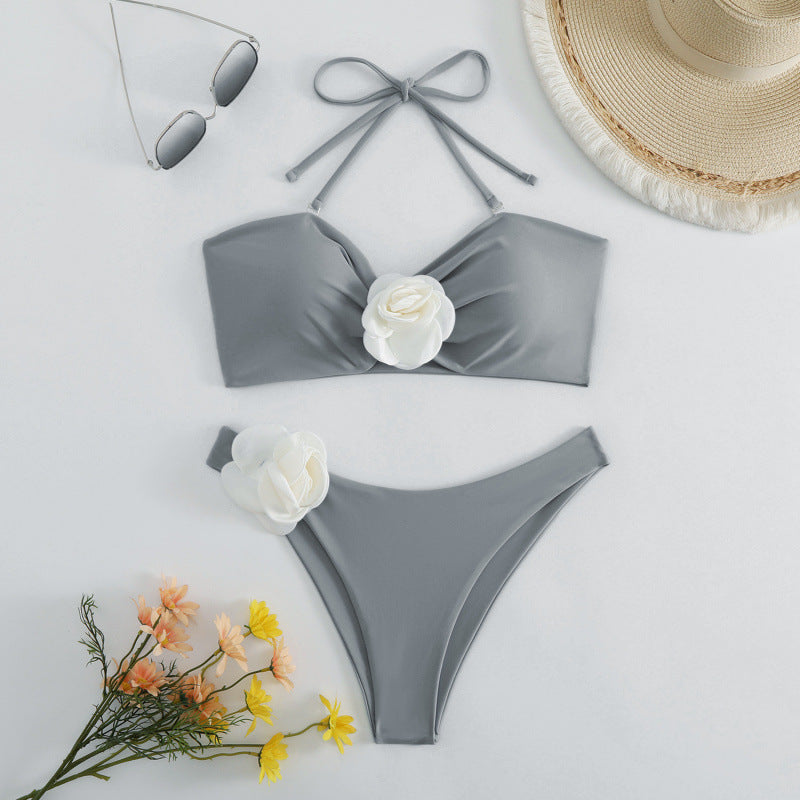 Damen Bikini-Set mit dekorativem Blumenmotiv EB