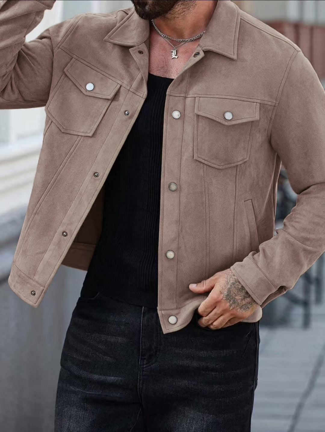 Herren lässige Wildlederjacke EB
