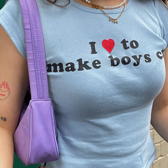 Damen lässiges Grafik-T-Shirt mit kontrastierendem Aufdruck EB
