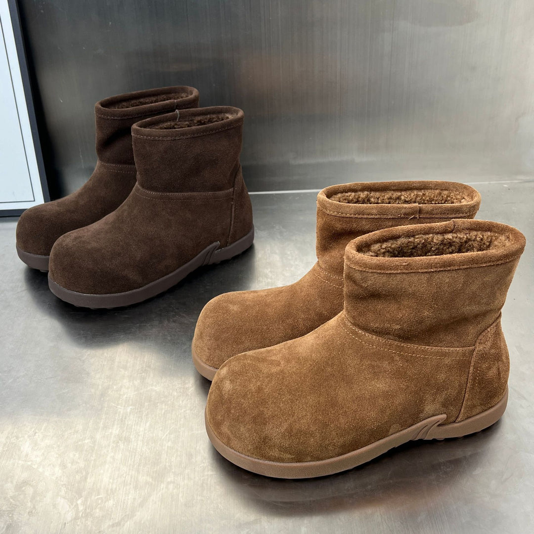 Damen Bequeme Winterstiefel aus hochwertigem Wildleder mit kuscheligem Innenfutter EB
