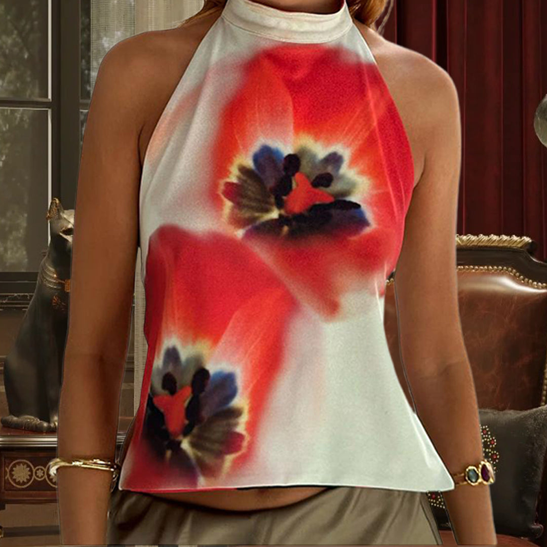 Damen Haltertop mit blühendem Design EB