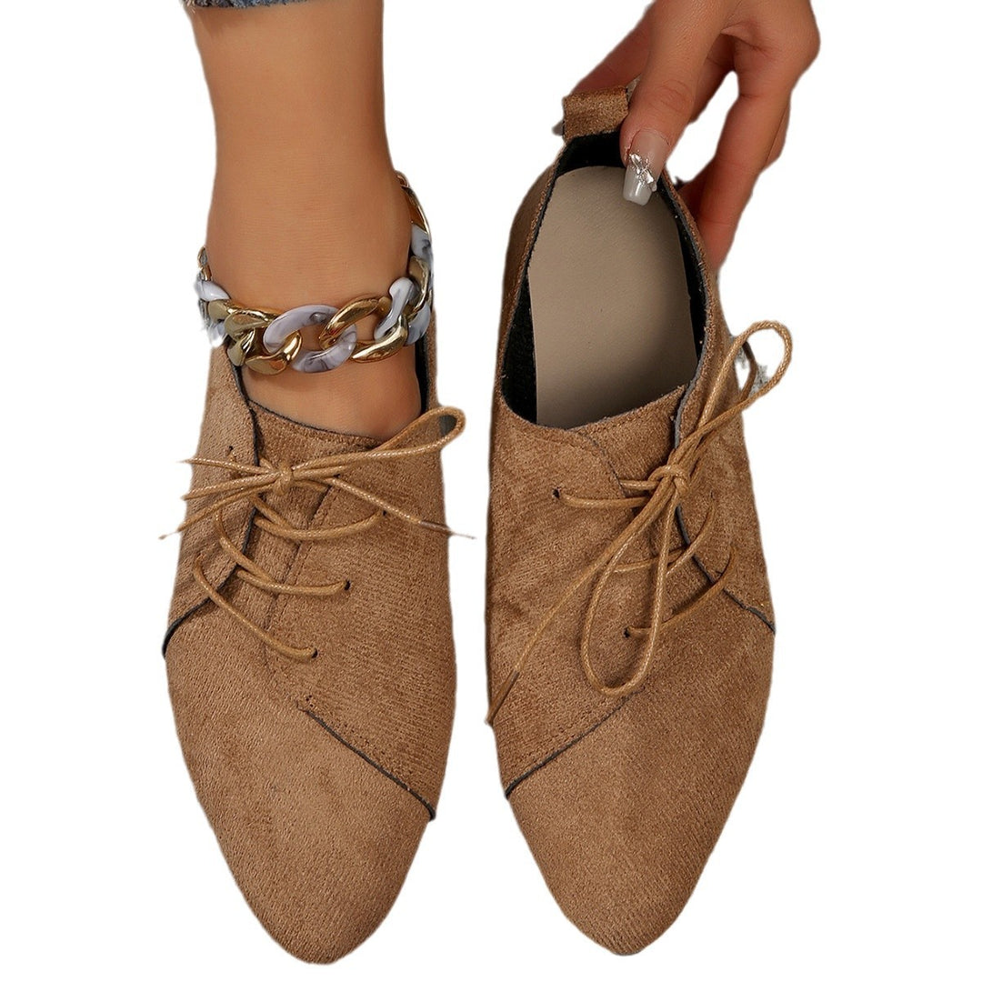 Damen elegante Schnürschuhe mit spitzem Zehenbereich und weichem Obermaterial EB