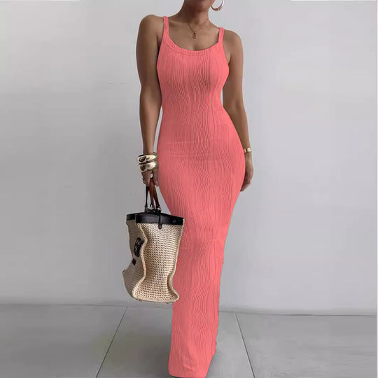 Damen Maxikleid aus feinem Rippstrick EB
