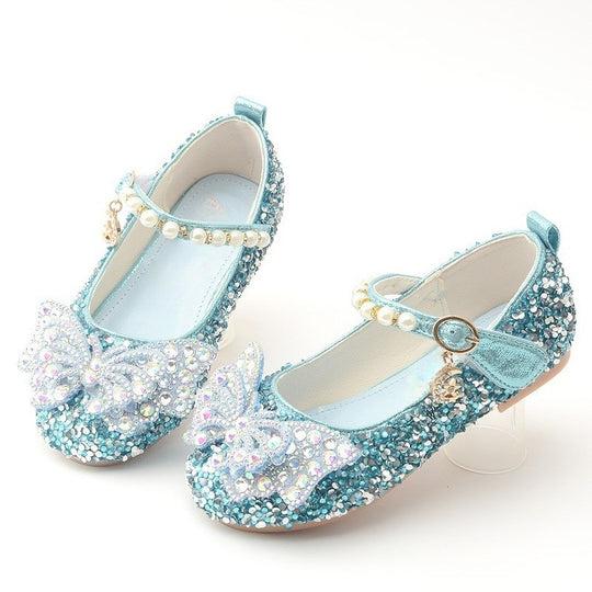 Mädchen Glitzernde Ballerinas mit filigranen Schleifenapplikationen EB