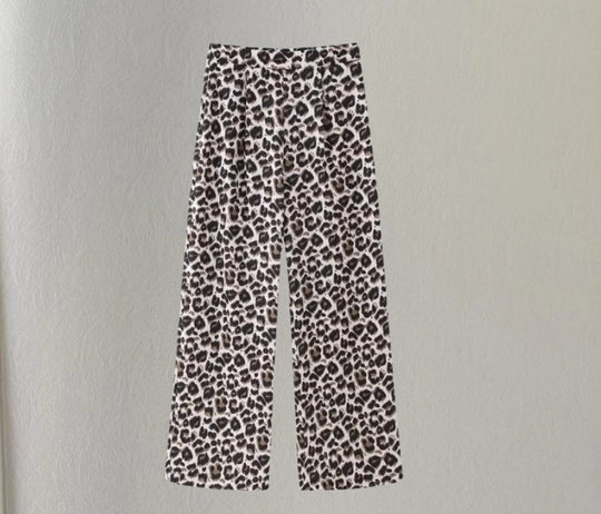 Damen Weite Leopardenmuster-Hose EB