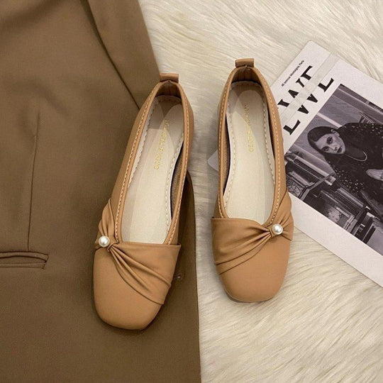 Damen Bequeme und elegante Ballerinas mit Perlenakzent EB