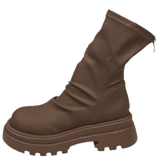 Damen modische Stiefeletten mit gefüttertem Design und robustem Profil EB