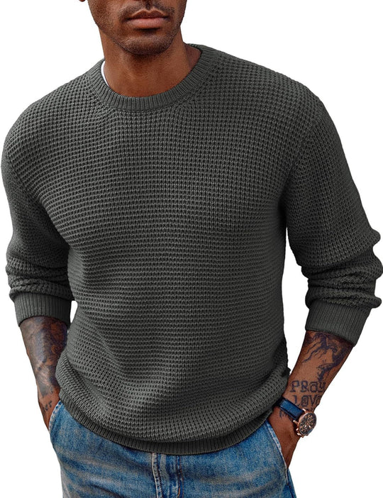 Herren Großer Strickpullover mit strukturiertem Gewebe EB