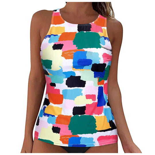 Damen Sportliches Tankini-Oberteil mit modischem Rückenausschnitt EB