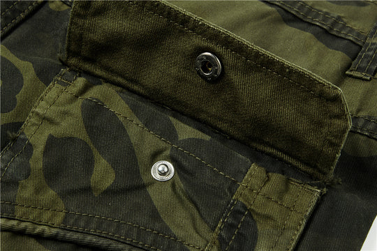 Herren Cargohose im Slim-Fit mit verstärkten Knien Multifachtaschen und Stoffgürtel EB
