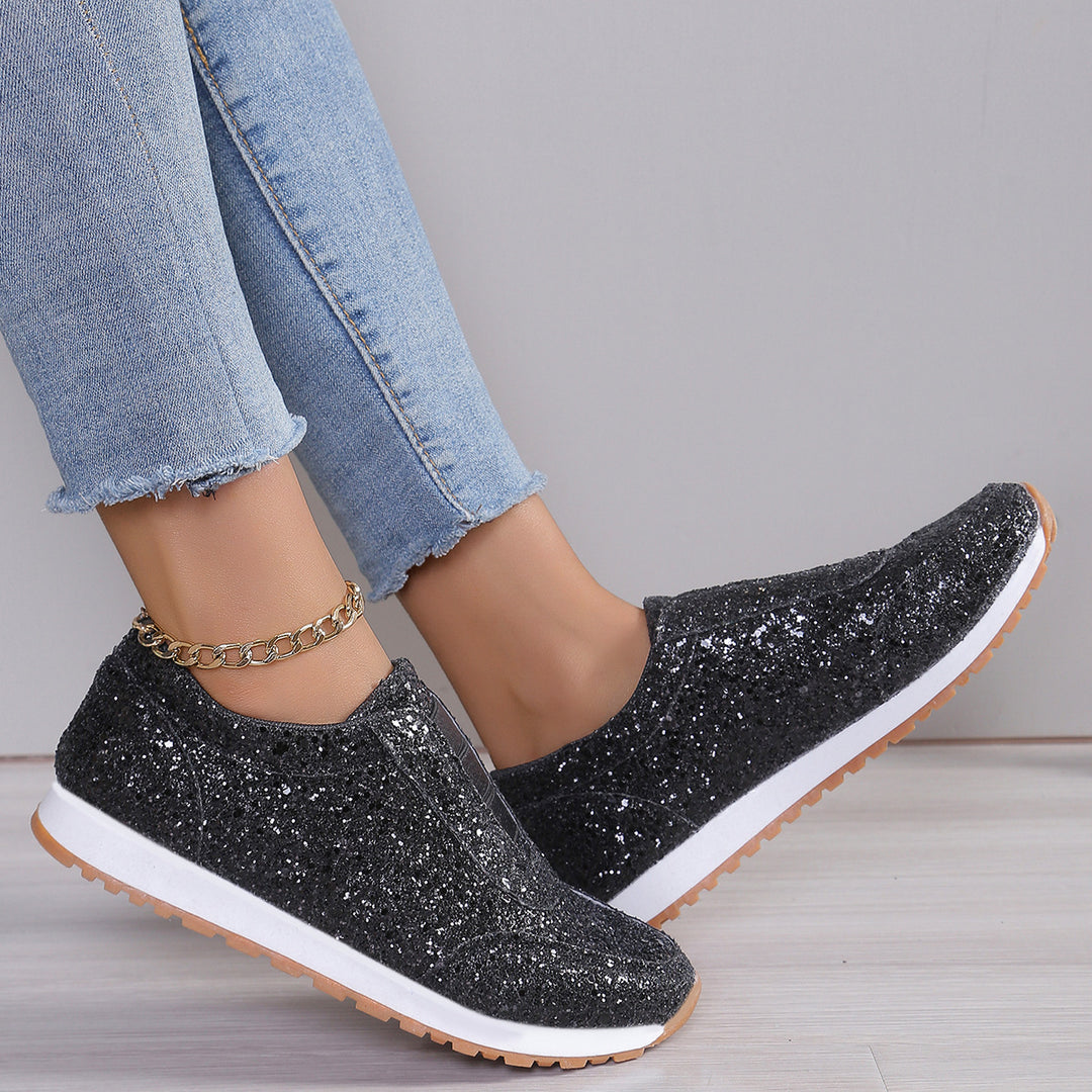 Damen Glitzernde Slip-On Sneakers EB