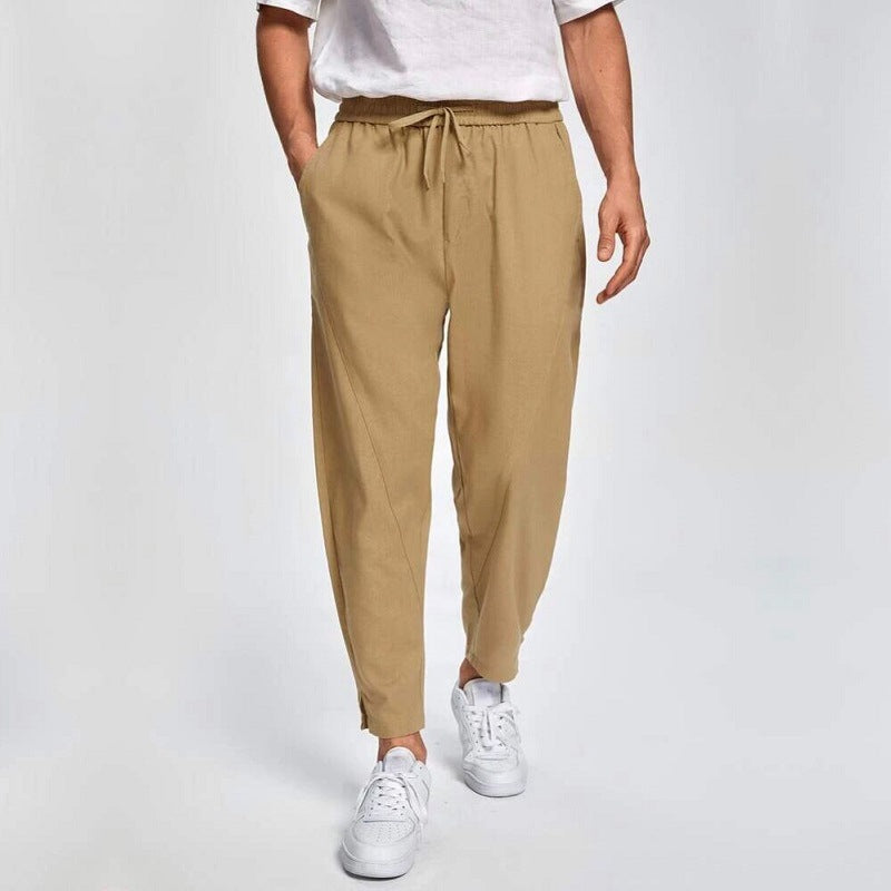 Herren lässige Freizeithose mit elastischem Bund und seitlichen Taschen EB