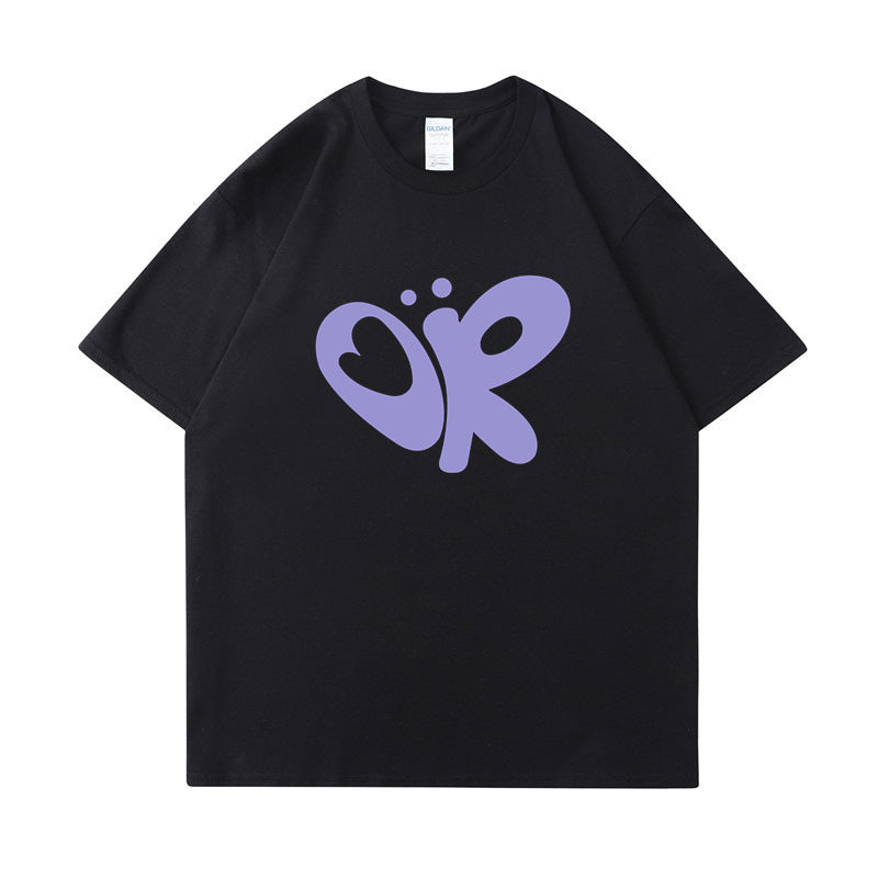 Damen lässiges T-Shirt mit einzigartigem Grafikdruck EB