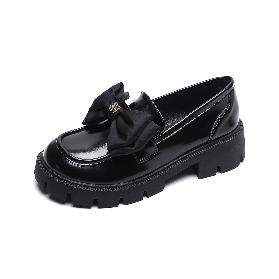 Damen Mokassin-Schuhe mit eleganter Schleifenapplikation und robustem Plateau EB