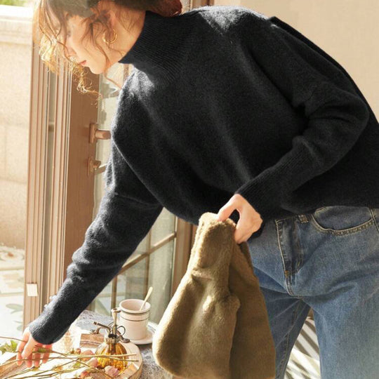 Damen Kuscheliger Rollkragenpullover aus hochwertigem Material EB