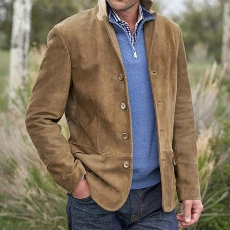 Herren Elegante Wildlederjacke mit modernen Details EB